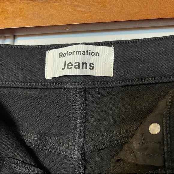 Reformation‎ Harper High Waist Cropped Jean 26 Black Skinny Sustainable Organic - Picture 9 of 12